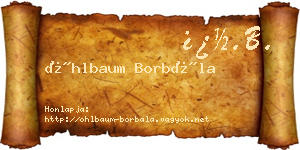 Öhlbaum Borbála névjegykártya
